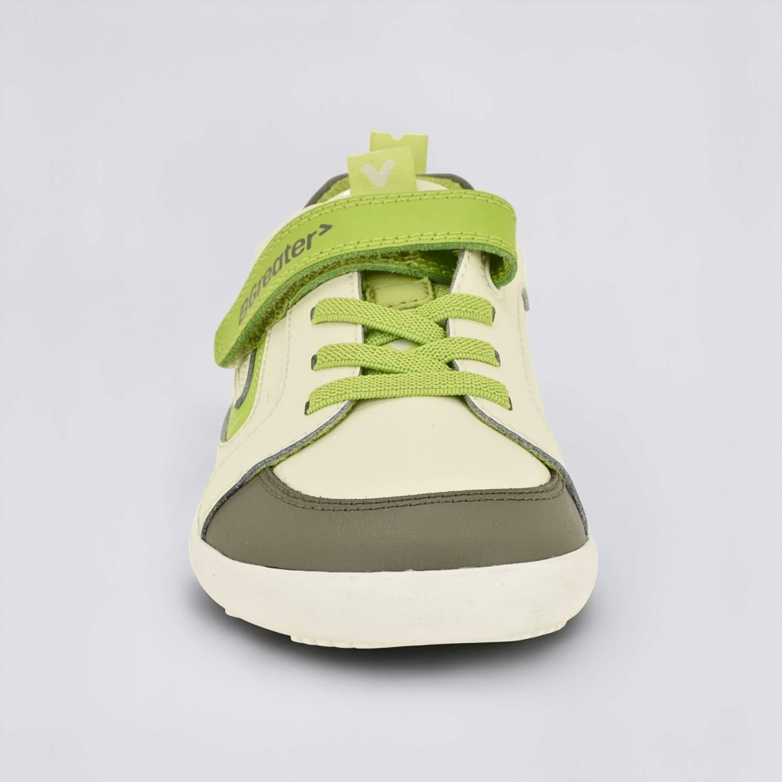 Кроссовки BGreater All Leather Lev — серый с лаймовым, фото 5