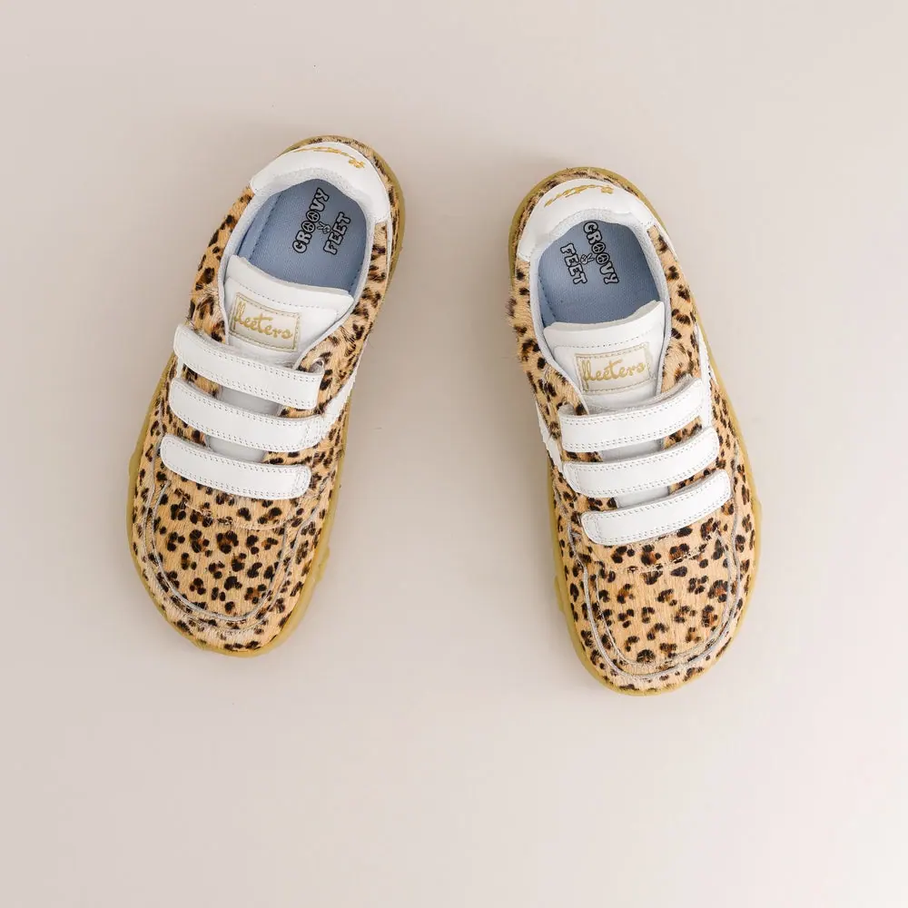Босоногие кроссовки Fleeters Pumpkin — леопардовый и белый, фото 9