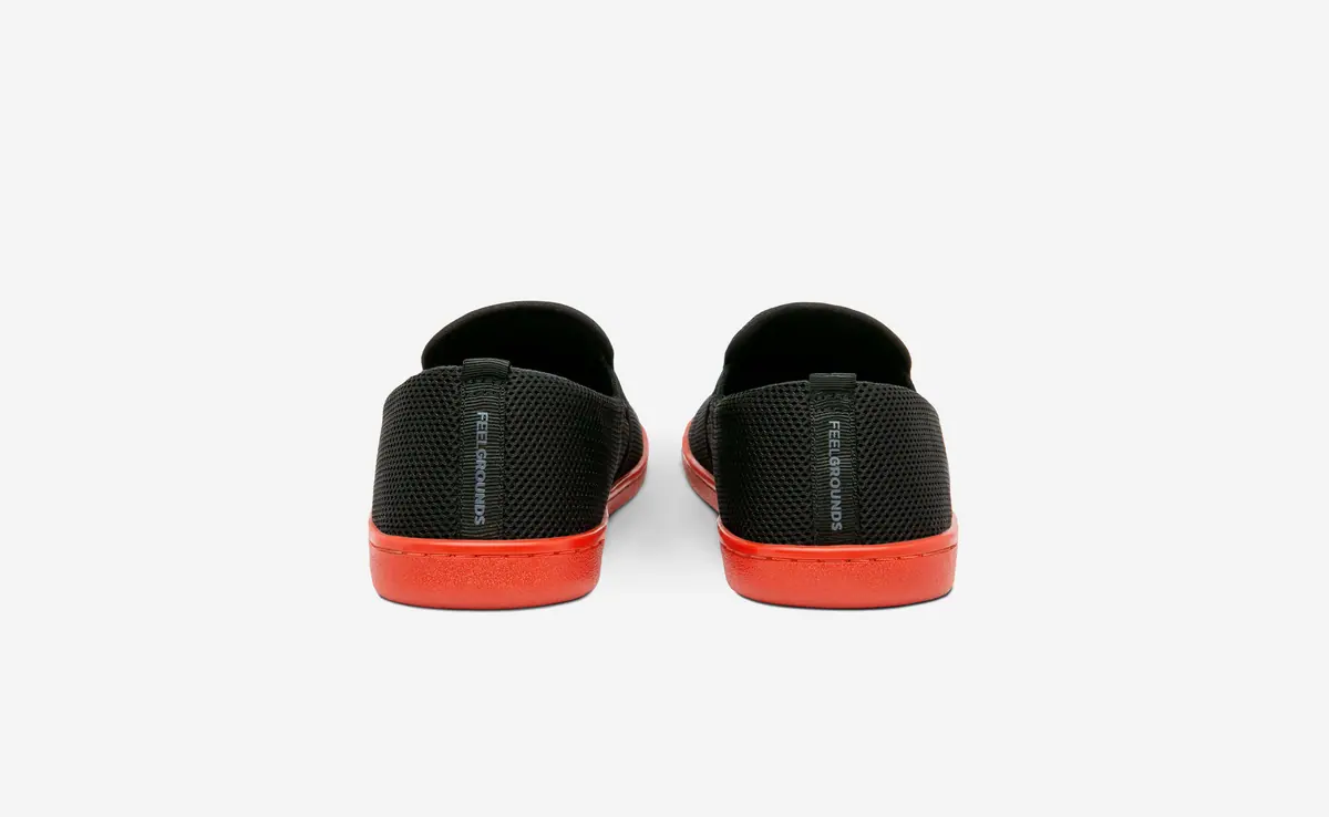 Босоногие слипоны Feelgrounds Droptop Mesh — чёрный и красный, фото 5