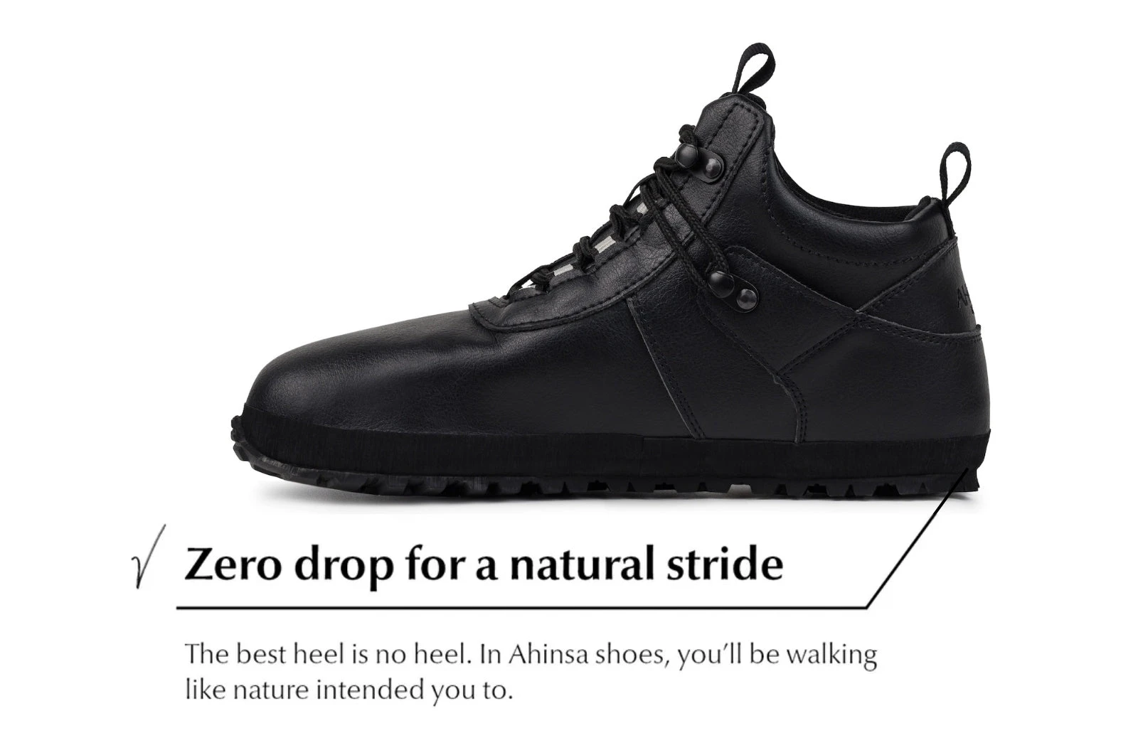 Ботинки Ahinsa Hiker Ankle Barefoot — чёрный, фото 5